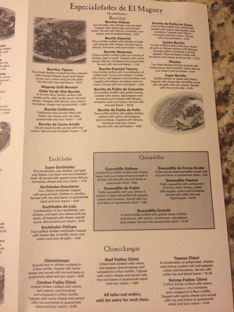 El Maguey Restaurant - Pfafftown, NC menu_pic