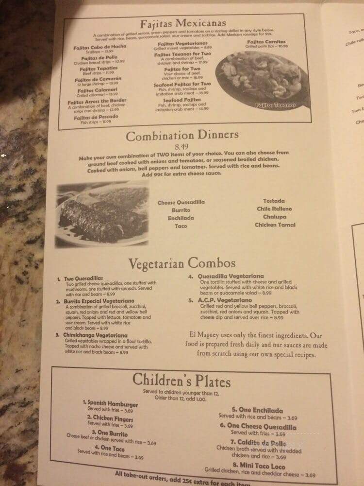 El Maguey Restaurant - Pfafftown, NC menu_pic