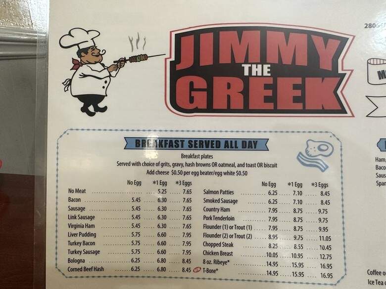 Jimmy The Greek Kitchen - Winston Salem, NC menu_pic