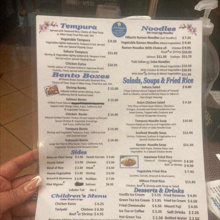 Sakura Japanese Restaurant - Winston Salem, NC menu_pic