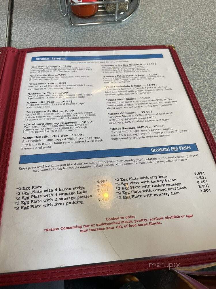 Carolina's Diner - Greensboro, NC menu_pic