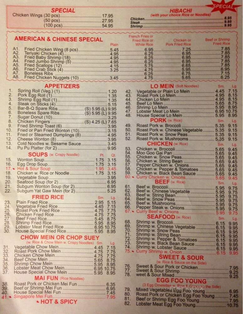 China Plus 1 - Whitsett, NC menu_pic