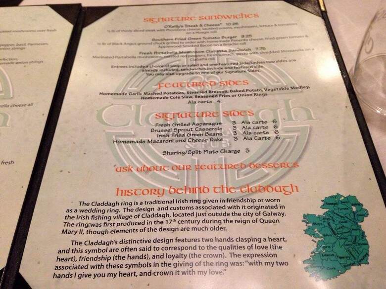 Claddagh Bar & Restaurant - High Point, NC menu_pic