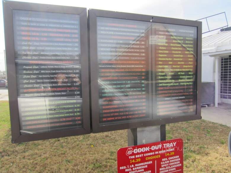 Cook Out - High Point, NC menu_pic