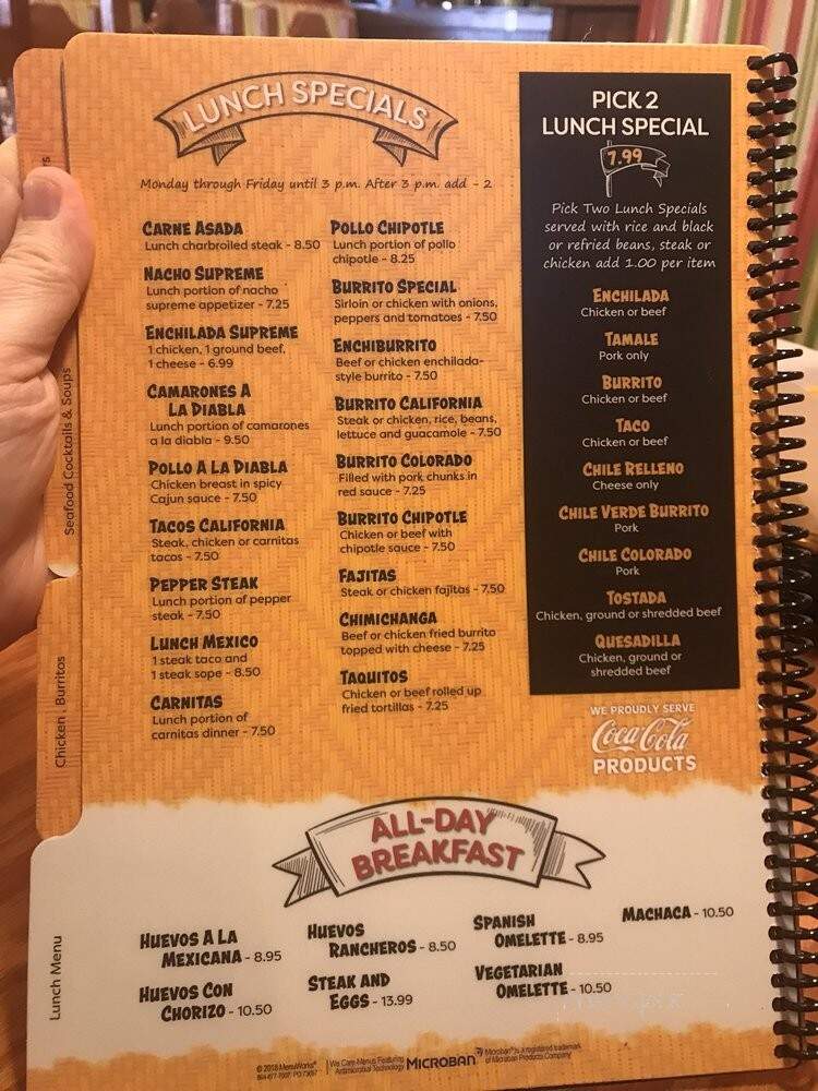 El Mariachi Mexican Restaurant - Greensboro, NC menu_pic