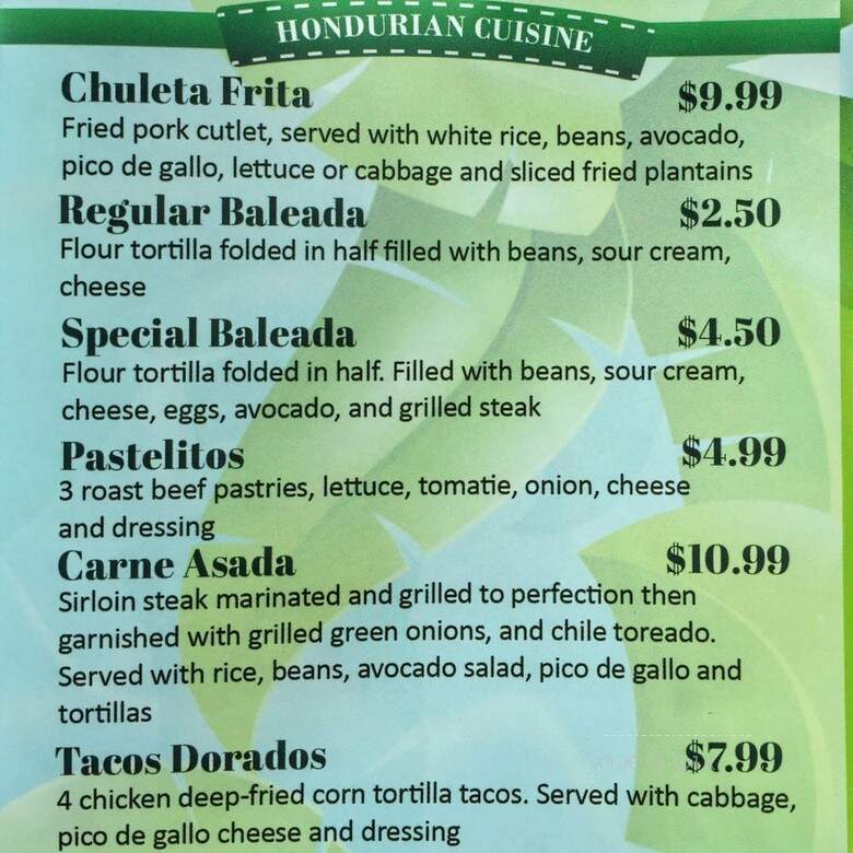 El Paisano - Greensboro, NC menu_pic