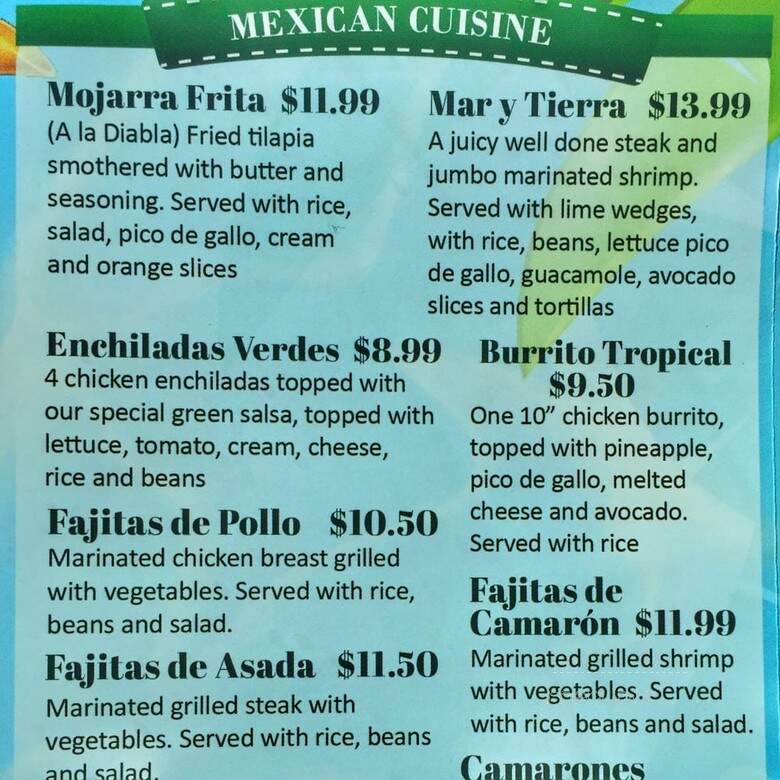El Paisano - Greensboro, NC menu_pic