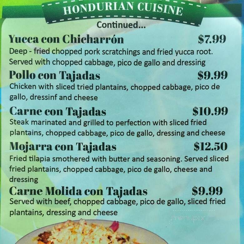 El Paisano - Greensboro, NC menu_pic
