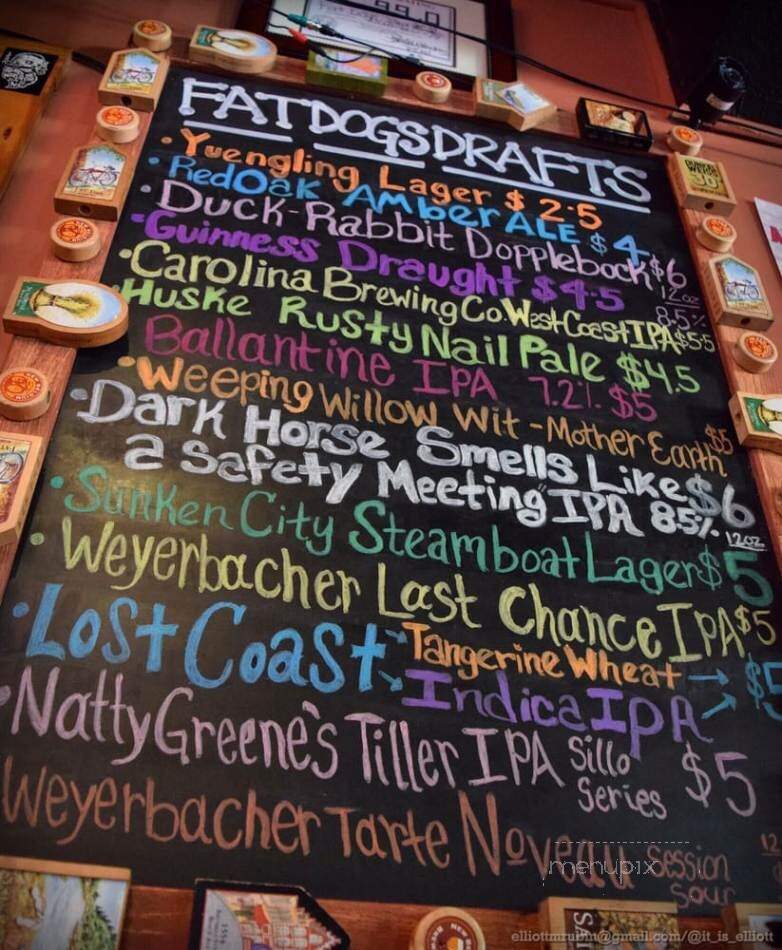 Fat Dog's Grille & Pub - Greensboro, NC menu_pic