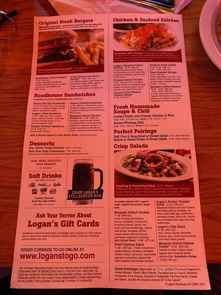 Logan's Roadhouse - Greensboro, NC menu_pic