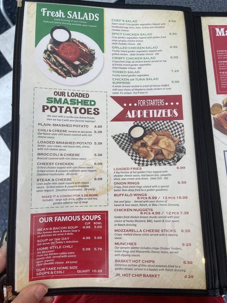 Mayberry Ice Cream Restaurants - High Point, NC menu_pic