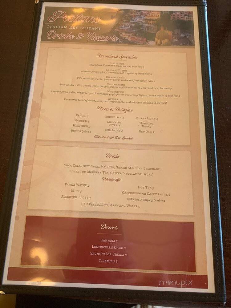 Positano Italian Family Restaurant - Greensboro, NC menu_pic