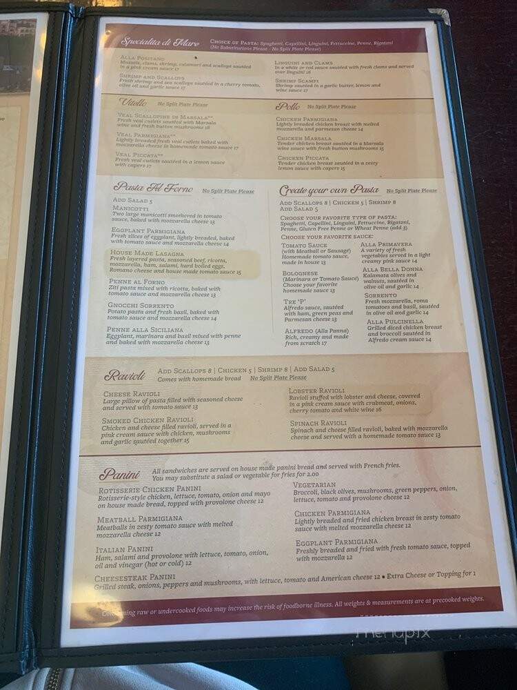 Positano Italian Family Restaurant - Greensboro, NC menu_pic