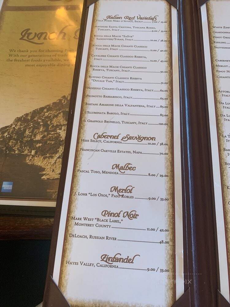 Positano Italian Family Restaurant - Greensboro, NC menu_pic