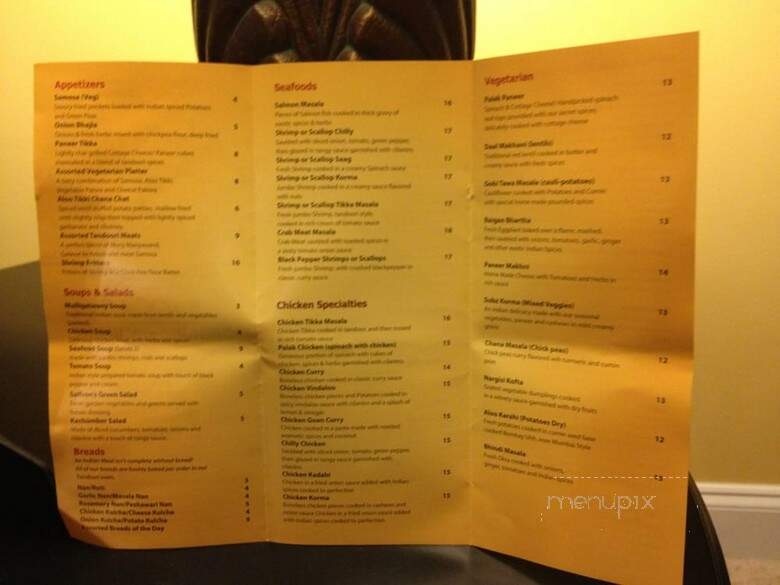 Saffron Indian Cuisine - Greensboro, NC menu_pic