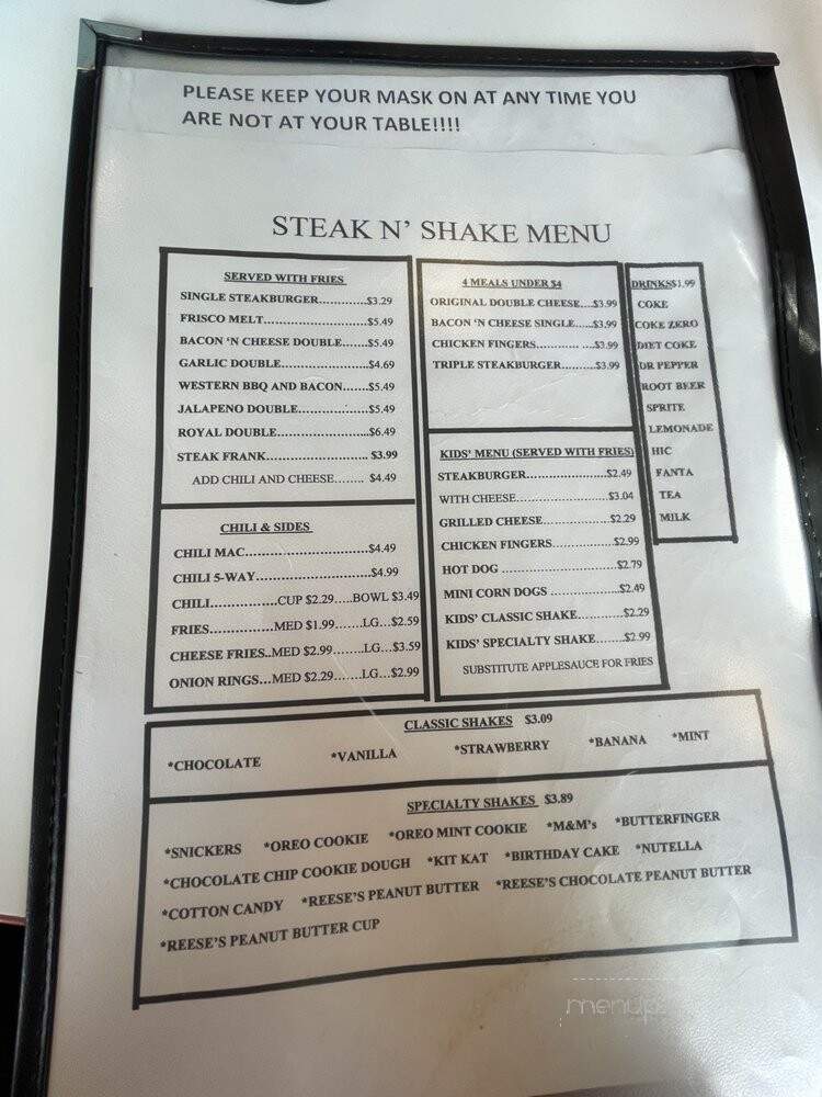 Steak 'n Shake - Greensboro, NC menu_pic