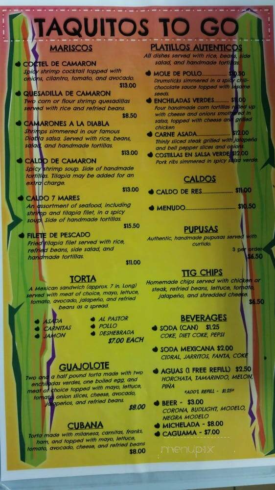 Taquitos To Go - High Point, NC menu_pic