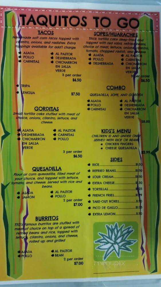 Taquitos To Go - High Point, NC menu_pic