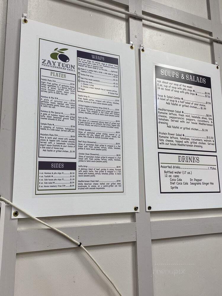 Zaytoon Mediterranean Cafe - Greensboro, NC menu_pic