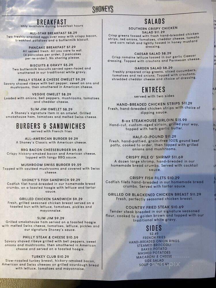 Shoney's - Clyde, NC menu_pic