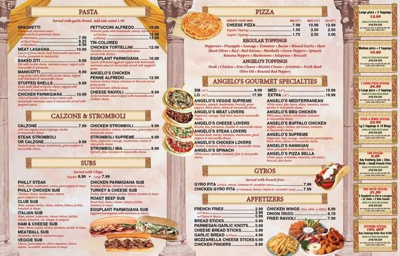 Angelo's Pizza - Smithfield, NC menu_pic