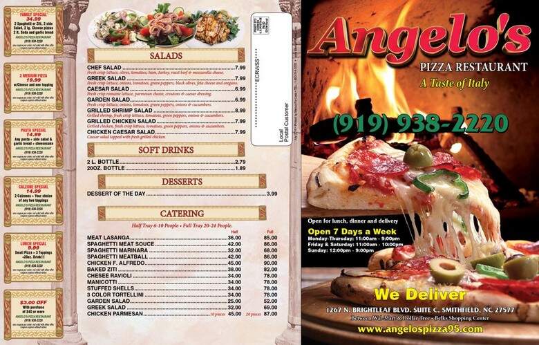 Angelo's Pizza - Smithfield, NC menu_pic