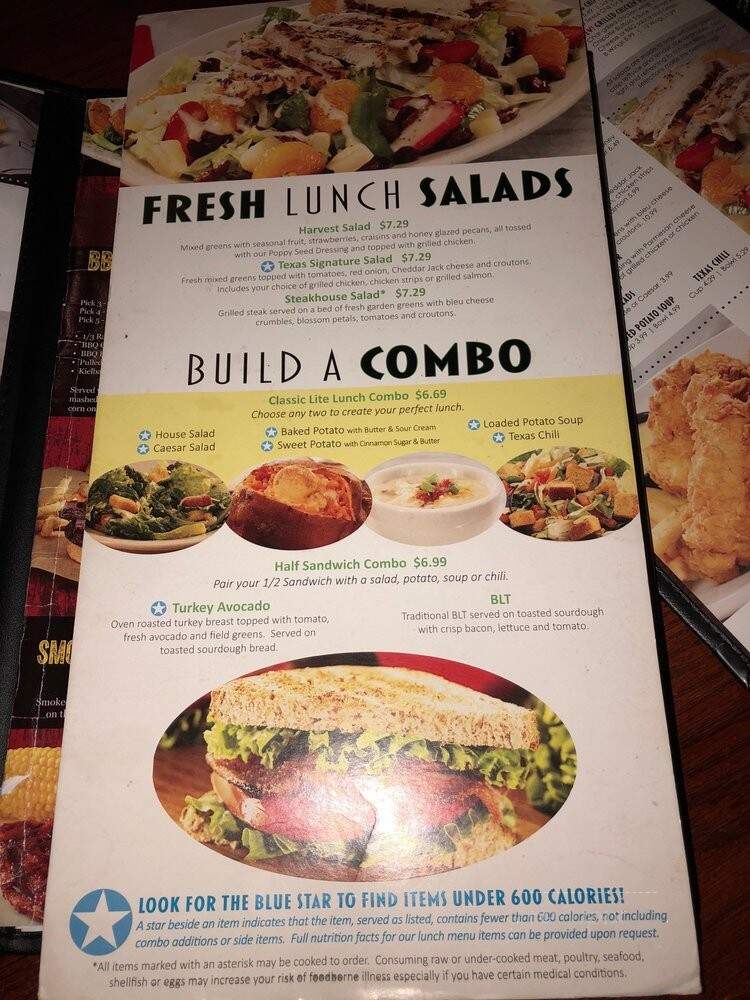 Texas Steakhouse & Saloon - Smithfield, NC menu_pic