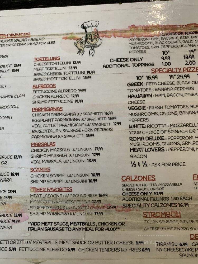 Roma Restaurant Pizza Pasta - Nebo, NC menu_pic