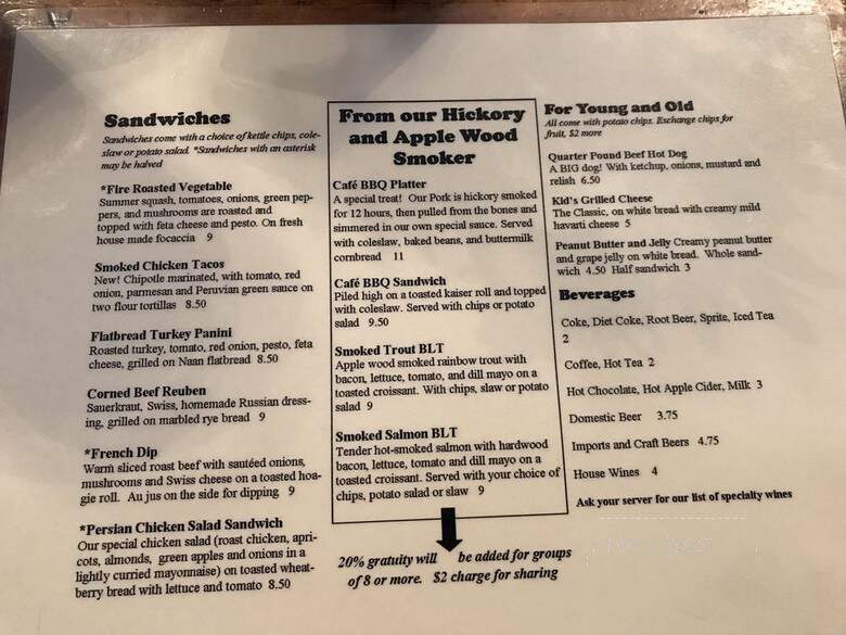Switzerland Cafe & General Str - Little Switzerland, NC menu_pic