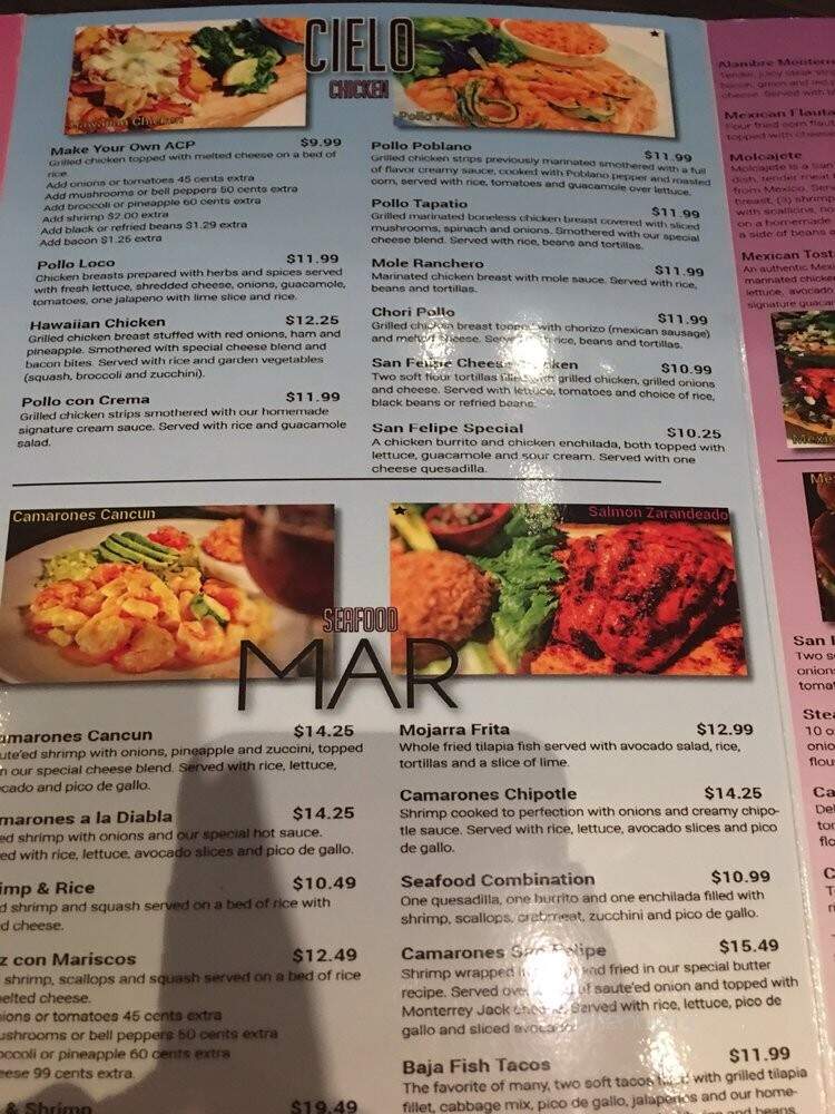 San Felipe Mexican Restaurant - Aberdeen, NC menu_pic