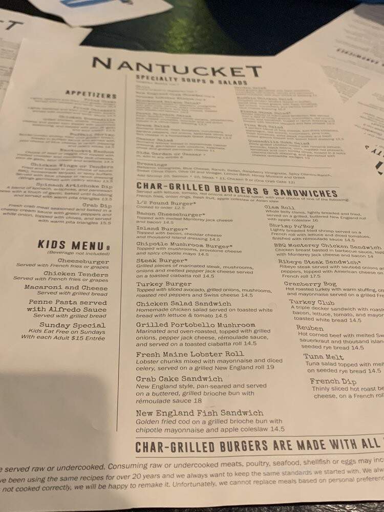 Nantucket Cafe & Grill - Chapel Hill, NC menu_pic