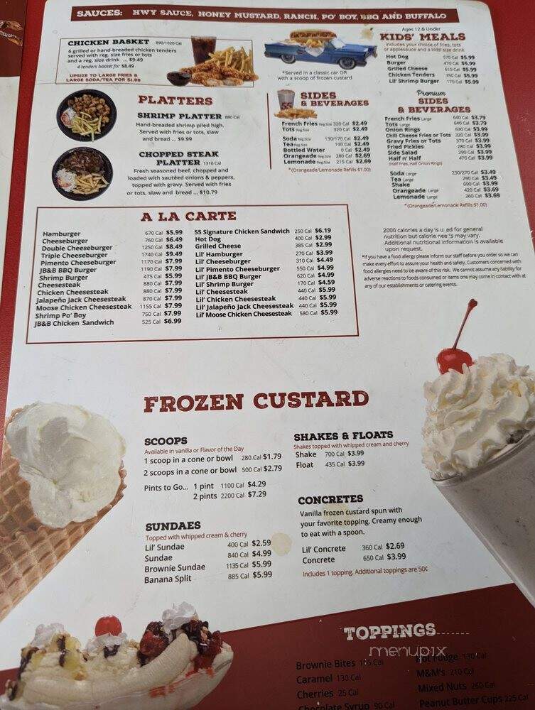 Hwy 55 Burgers Shakes & Fries - Greenville, NC menu_pic