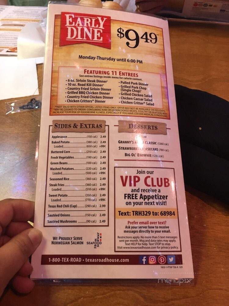 Texas Steakhouse & Saloon - Greenville, NC menu_pic