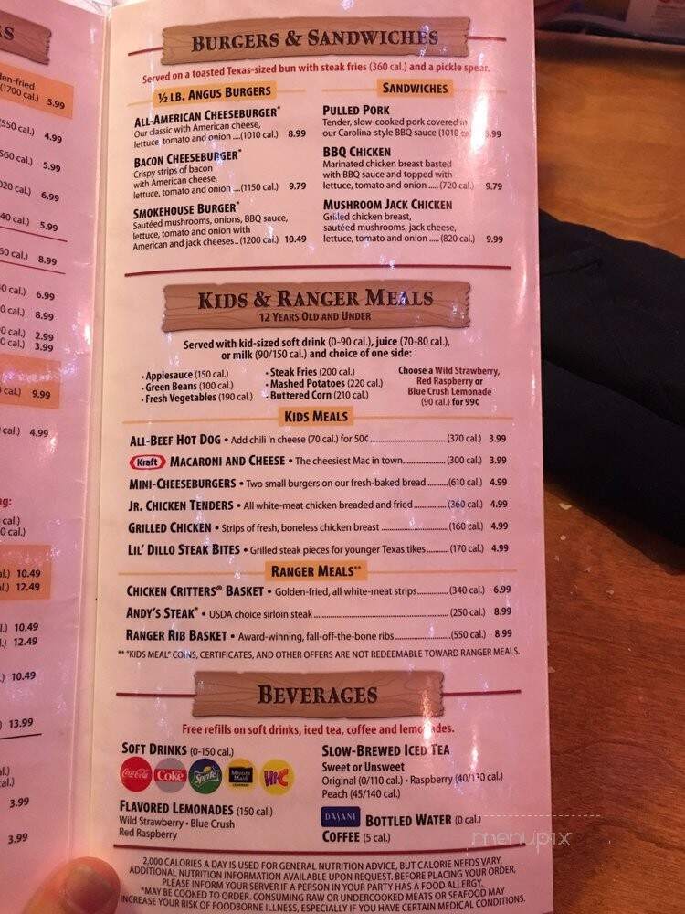 Texas Steakhouse & Saloon - Greenville, NC menu_pic