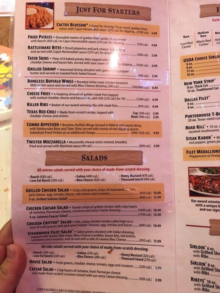Texas Steakhouse & Saloon - Greenville, NC menu_pic