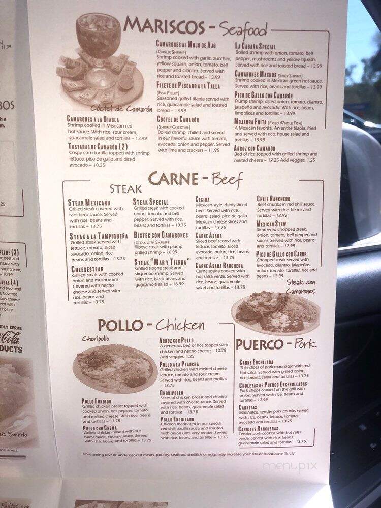 La Cabana Mexican Restaurant - Rockingham, NC menu_pic