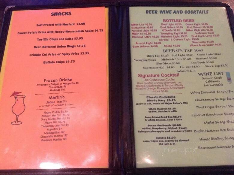 Club House Restaurant - Garner, NC menu_pic