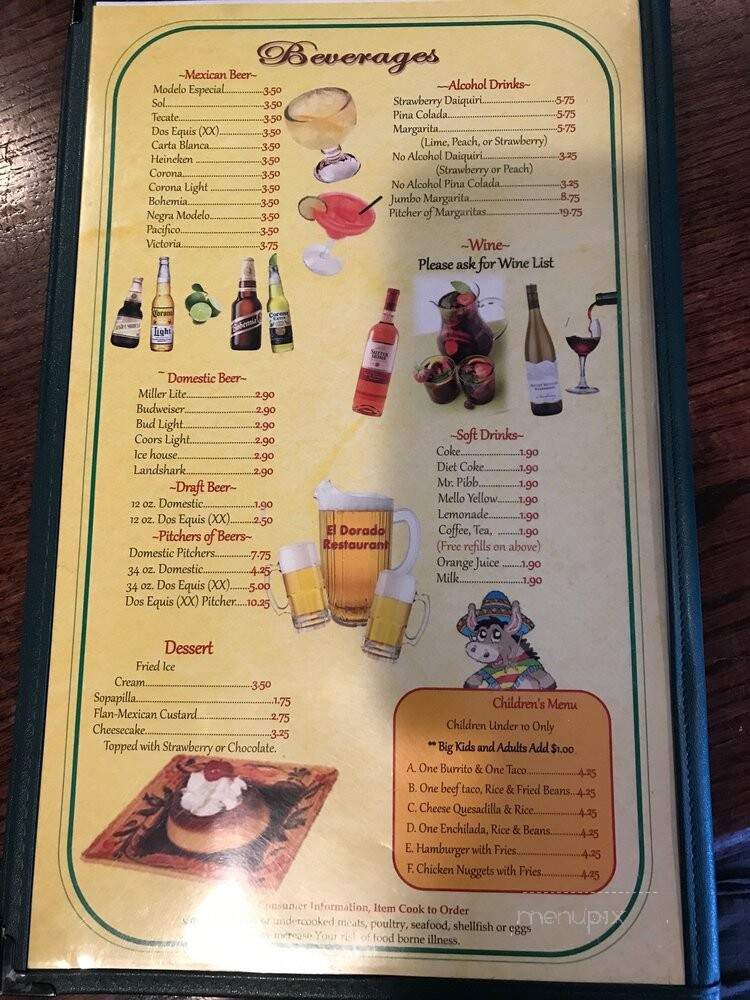 El Dorado Mexican Restaurant - Raleigh, NC menu_pic