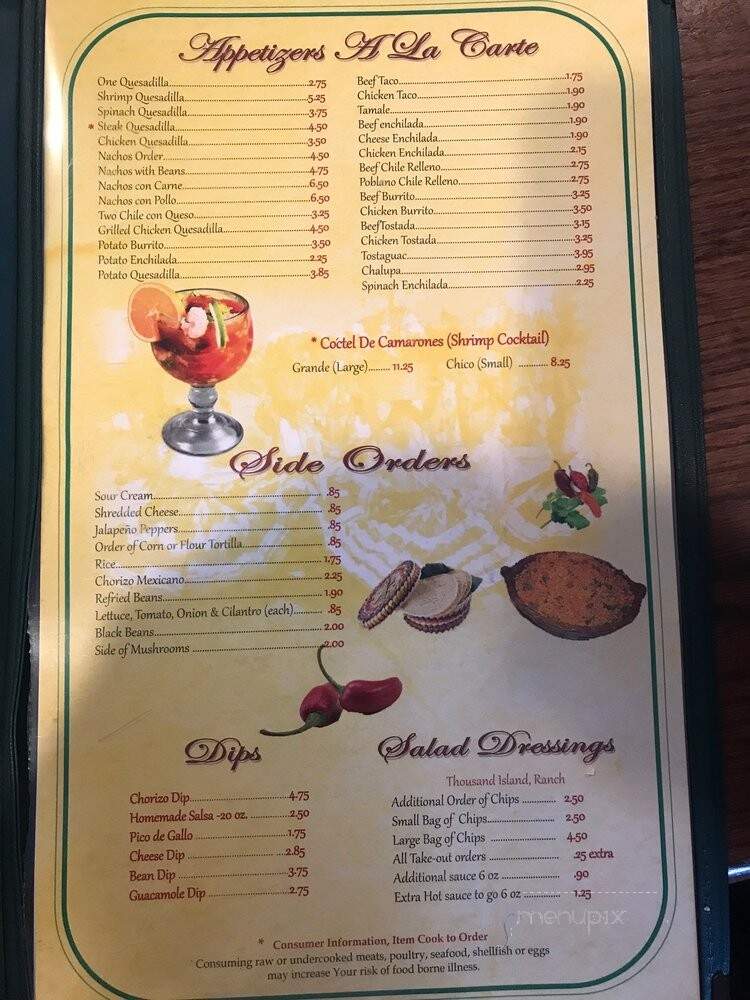 El Dorado Mexican Restaurant - Raleigh, NC menu_pic