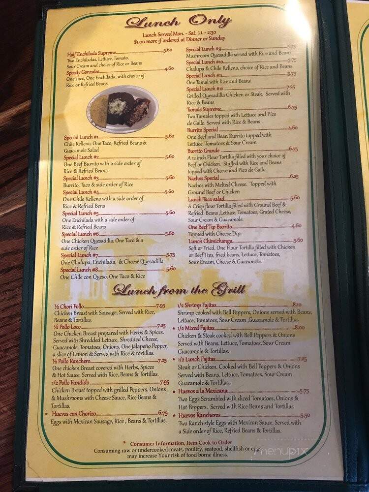 El Dorado Mexican Restaurant - Raleigh, NC menu_pic