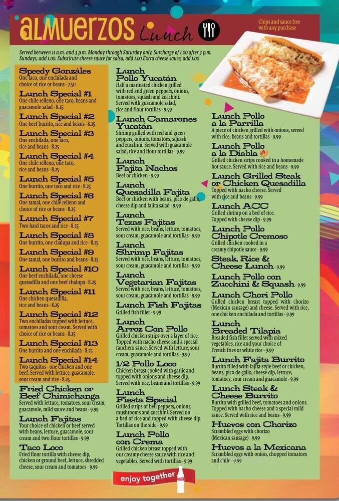 Fiesta Mexicana - Raleigh, NC menu_pic