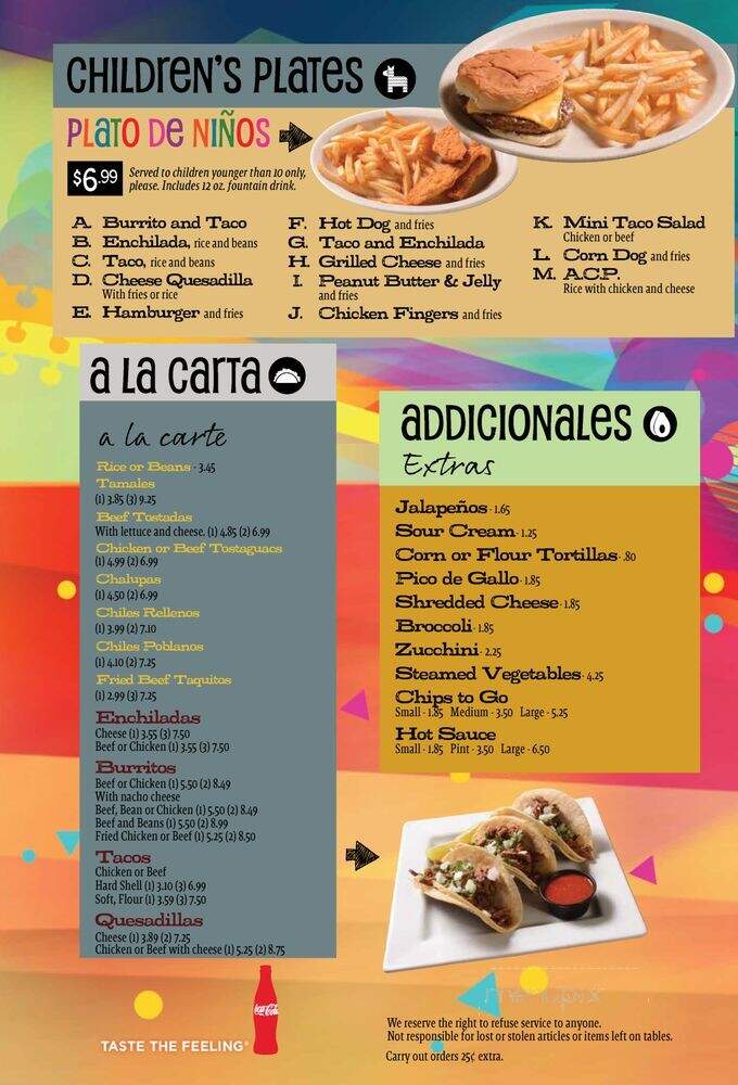 Fiesta Mexicana - Raleigh, NC menu_pic
