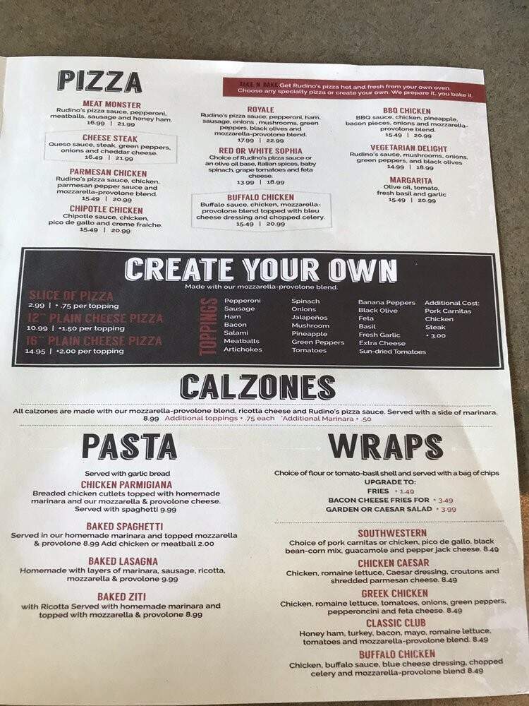 Rudino's Pizza & Grinders - Knightdale, NC