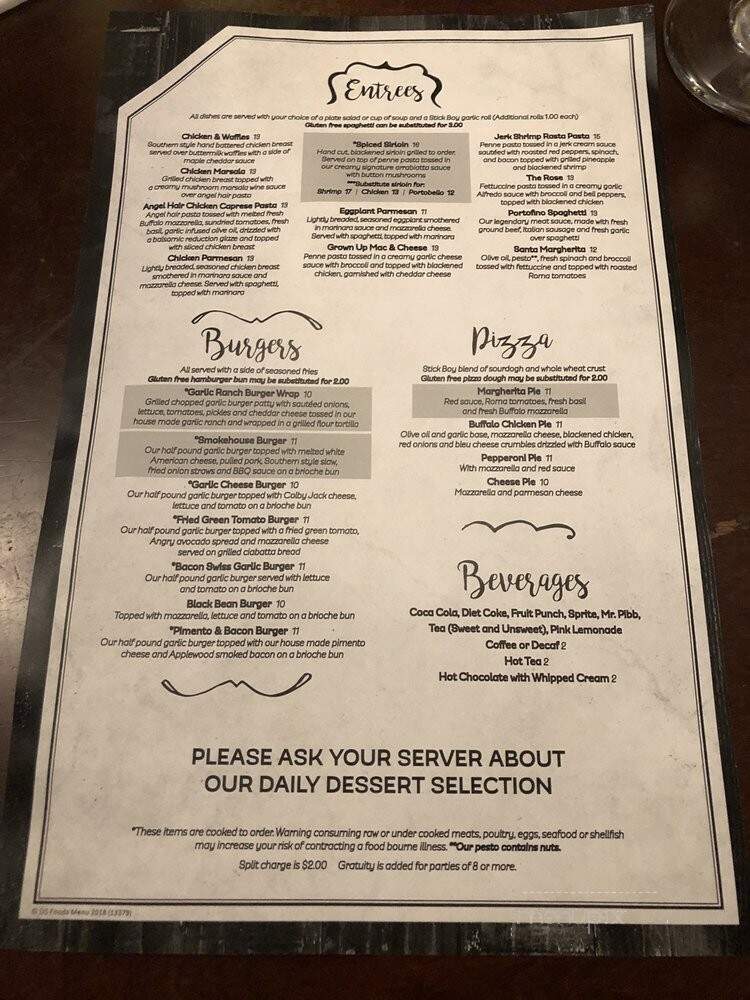 Cafe Portifino & Tap Room - Boone, NC menu_pic