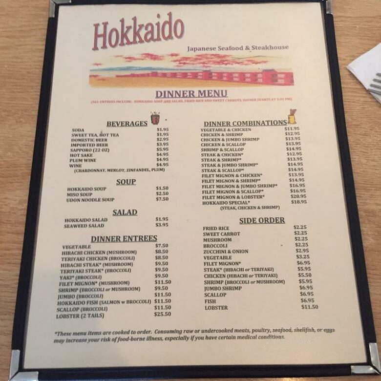Hokkaido Japanese Restaurant - Boone, NC menu_pic