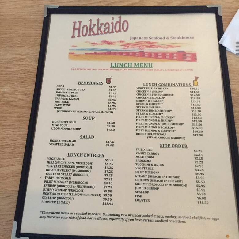 Hokkaido Japanese Restaurant - Boone, NC menu_pic