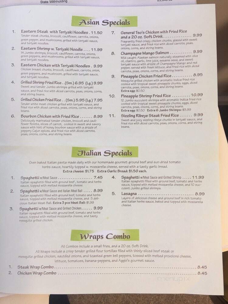 Aggie's Hot Subs - Goldsboro, NC menu_pic