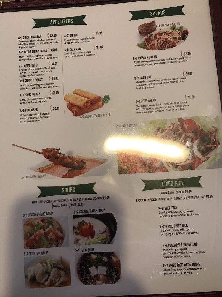 Bejamin Thai Cuisine - Goldsboro, NC menu_pic