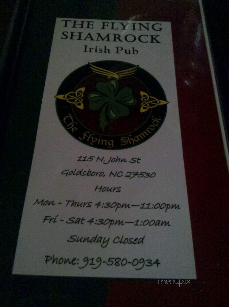 Flying Shamrock - Goldsboro, NC menu_pic