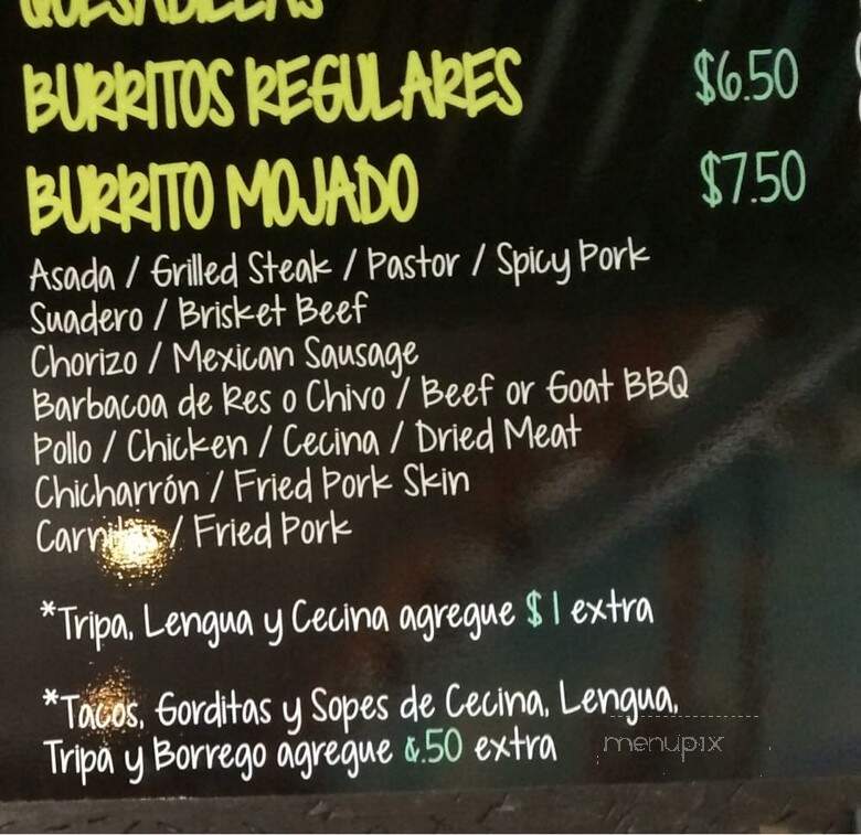 Taqueria Don Beto - Mount Olive, NC menu_pic